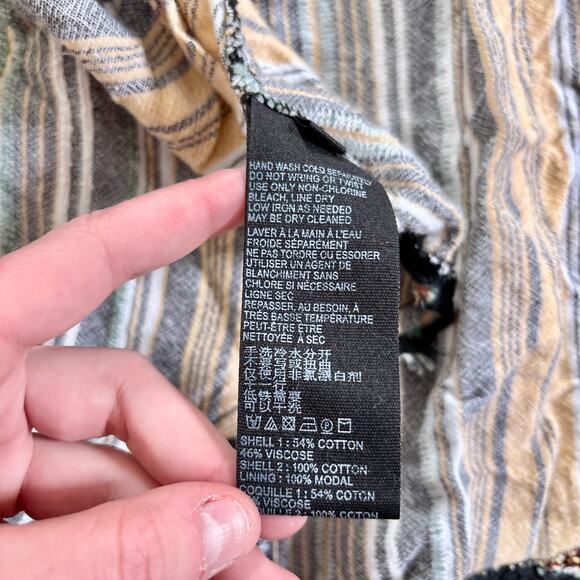 Free People Under the Sun Tunic Top Mini Dress Size Small Floral Striped - Picture 15 of 16